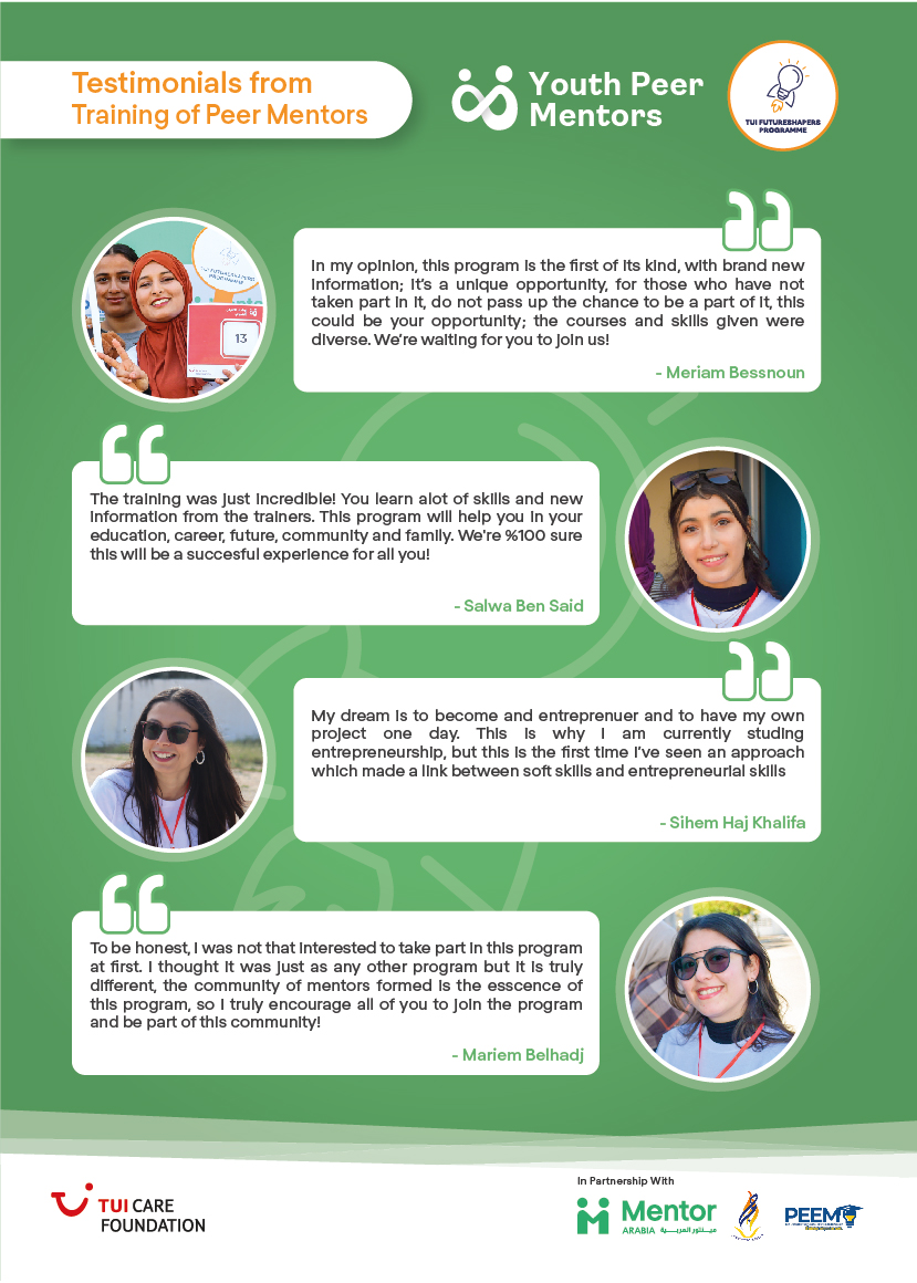 TUI Future Shapers- Youth Peer Mentoring for Impact Program - Testimonials